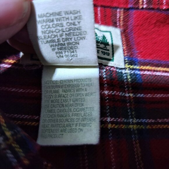 Vintage LL Bean Flannel Plaid Shirt Men's XL Reg. Long Sleeve Button Up Shirt - Picture 9 of 10